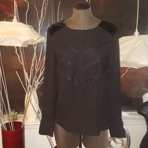Ann Taylor women sheer black top sz8
